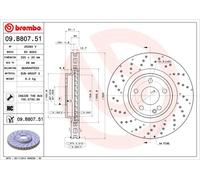 2 x BREMBO 09.B807.51 Disque de frein pour MERCEDES-BENZ,MERCEDES-BENZ (BBDC)