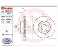 2 x BREMBO 09.D017.11 Disque de frein pour CITROËN,FIAT,OPEL,PEUGEOT,VAUXHALL