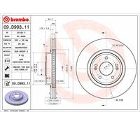 2 x BREMBO 09.D993.11 Disque de frein pour GENESIS,KIA