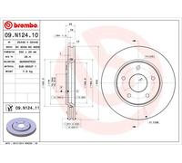 Jeu de 2 disques de frein avant BREMBO 09.N124.11