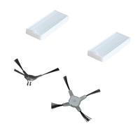 2 X Brosse Latérale + 2 X Filtre, Compatible For Cleanmate, QQ5 QQ6 Pièces D'aspirateur Robot Accessoires Filtre De Remplacement Brosse Latérale
