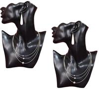 2 x Buste bijoux noir | Buste mannequin bijoux comme présentoir pour chaînes, boucles d'oreilles | Mannequin Femme Tête / Epaule pour présentations de bijoux | Présentoir de chaînes boucles d'oreilles
