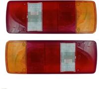2 x Cabochon De Feux Frrière pour MAN, Volvo, Iveco, Renault, Scania, DAF, Mercedes Atego, VW Crafter, LT, Doka camion remorque E-MARK E9 Rouge Blanc Jaune
