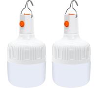 2 X Camping Lanterns,Portable Led Camping Lamp 500 Lumens With Usb Rechargeable Batteries 2 Lighting Modes,Waterproof Camping Tent Lights For Camping,Fishing,Garden,Barbecue