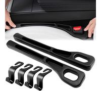 2 x Car Gap Filler + 4 Hooks,General Car Seat Filler Strip for Most Car Models (Black)