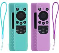 2 X Case For Samsung Remote Control 2023, Protective Covers Compatible With Tm2360E, Bn59-01432A, Bn59-01432J, Silicone Remote Control Protector Case Mint Green, Fluorescent Purple