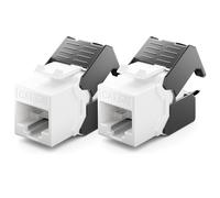 2 x CAT6a Keystone Jack Module RJ45-RJ45 to LSA Plastic Snap Assembly Cable CAT 500 MHz 10 GBit/s