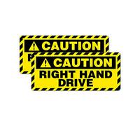 2 x Caution Right Hand Drive Car Sticker Decal Car Automotive Fuel Racing