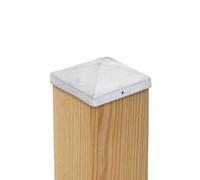 2 x Chapeau de Poteau 141 x 141 mm Pyramide - Acier Galvanisé à Chaud - Capuchon de Protection pour Poteaux en Bois 140x140 mm - Protection contre les Intempéries pour Clôtures, Pergolas et Carports