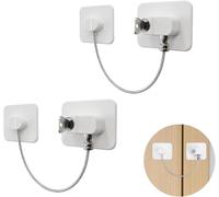 2 X Child Safety Lock For Windows And Doors ¿ Anti-Opening Self-Adhesive Locks ¿ Drawer Locks,Cabinets And Fridge ¿ Child Safety Padlock White