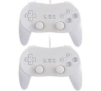 2 x Classic Controller Pro Manette de jeu pour Nintendo Wii - Blanc