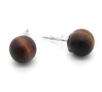 2 x Clous d'Oreille en Bois Magnétique Fakeplug Plug Boule Balle Disque Beige Brun Naturel Marron Femmes Bijoux Hommes, varianté:Variante 17
