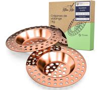 2 X Copper Coloured Drain Filters,Suitable For All Drains,Extra Heavy-14g-Ns Fleet Not,Made Of Ss304 Stainless Steel,Hair Catcher Drain,Sink Drain