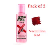 2 X Crazy Color Semi Permanent Cheveux Teinture Vermillion Rouge - 100ml ( De 2)