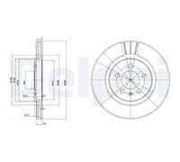 2 x DELPHI BG2713 Disque de frein pour SEAT,VW