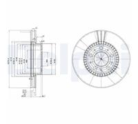 2x Disque de frein ventilé BG2719 DELPHI pour VOLVO 740 760 740 Kombi 940 960