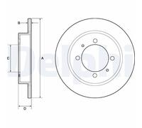 2 x DELPHI BG3203 Disque de frein pour MITSUBISHI,PROTON,VOLVO