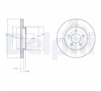 2x Disque de frein ventilé BG3594 DELPHI pour CHRYSLER DODGE PLYMOUTH