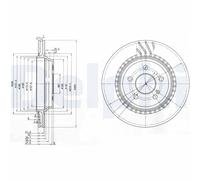 2 x DELPHI BG3726 Disque de frein pour CHRYSLER,MERCEDES-BENZ