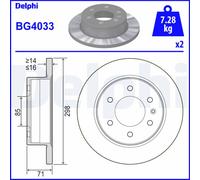 Delphi Disques de frein arrière BG4033 pleins – Jeu de 2
