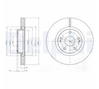 2 x DELPHI BG4113 Disque de frein pour TOYOTA