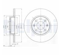 2 x DELPHI BG4155 Disque de frein pour FIAT,OPEL,VAUXHALL