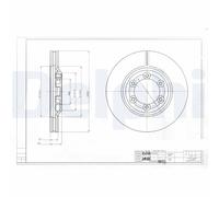 2 x DELPHI BG4175 Disque de frein pour ISUZU
