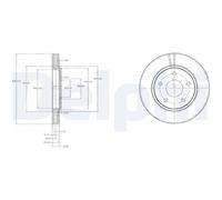 Disque de frein DELPHI BG4212 avant, ventilé, 2 pièce