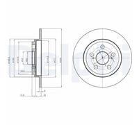 2x Disque de frein plein BG4272 DELPHI pour TOYOTA URBAN CRUISER