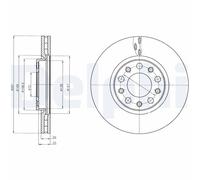 Delphi Disque de frein BG4314 – avant ventilé – Jeu de 2