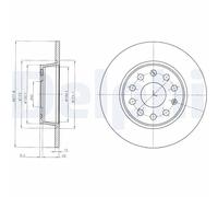 2 x DELPHI BG4324C Disque de frein pour AUDI,AUDI (FAW),CUPRA,MAZDA (CHANGAN),OP