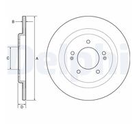 2 x DELPHI BG4563C Disque de frein pour HYUNDAI