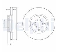2 x DELPHI BG4569C Disque de frein pour FORD,FORD AUSTRALIA
