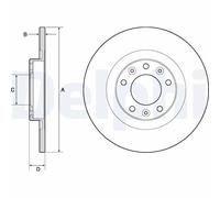 2 x DELPHI BG4662C Disque de frein pour CITROËN,CITROËN (DF-PSA),DS,FIAT,OPEL,PE