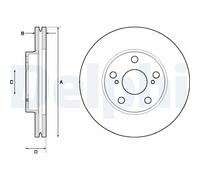 2 x DELPHI BG4711C Disque de frein pour TOYOTA