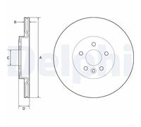 Disque de frein DELPHI BG4786C arrière, ventilé, 2 pièce