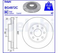2 x DELPHI BG4972C Disque de frein pour CHEVROLET,CHEVROLET (SGM),DAEWOO