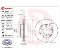 2 X Disque Frein Axial Avant pour BMW (Brilliance) De la Chapelle 3 3 Pcs Ser