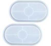 2 X Diy Resin Tray Moulds, Jewellery Making Tools For Crafts, Oval Plate, Casting Moulds, Epoxy Mould, Silicone Mould, Jewellery Trinket Bead Tray Holder Mould