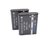 2 x Dot.Foto DB-110 Premium 3.6v / 1270mAh Batterie Rechargeable pour Ricoh GR III, GR IIIx, WG-6, WG-8, G900, G900 II, G900SE, G900SE II, Theta X