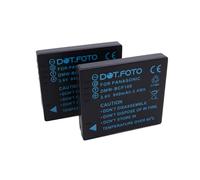 2 x Dot.Foto DMW-BCF10E, CGA-S/106C Premium 3.6v / 940mAh Batterie Rechargeable pour Panasonic Lumix DMC-FS62 DMC-FS10 FS6 FS7 FS15 FS30 FS42 FS62 DMC-FT3 DMC-TS4