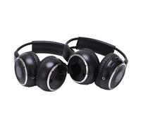 2 X Double Infrarouge StÉRÉO Casque Sans Fil Casque IR Voiture Lecteur DVD Appui-TÊTe Noir