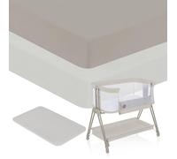 2 x Drap housse bambou pour lit bébé - LIONELO - Cododo et Berceau - 80 x 40 cm - Universelle - Beige / Blanc