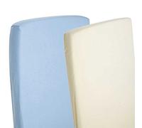 2 x Drap-housse Compatible avec Chicco Next 2 Me 100% coton Bleu/crème