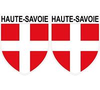 2 X ECUSSON Autocollant Haute Savoie 4x5 cm Sticker département 74