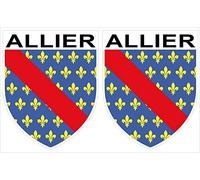 2 X ECUSSON Autocollants 4x5 cm - ALLIER département 03 - Sticker