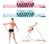 2 X Elastic Bodybuilding Bands 10 Loops Resistance Band Stretch Strap For Fitness,Yoga,Pilates,Latin