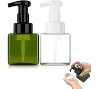 2 X Empty Plastic Shampoo Pump Bottles For Essential Oils,Lotions,Shower Gel,Kitchen And Bathroom (250 Ml,Brown Green,Transparent)