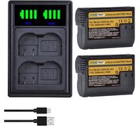 2 x EN-EL15C EN-EL15b EN-EL15 Battery Charger for Nikon Z8 Z7II Z7 Z6 Z6II Z5 D780 D500 D600 D750 D7000 D7200 D7100 D7500 D800 D800 D800 800 8 10D 850 P520 P530