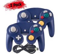 2 x filaire classique MANETTE contrôleur JOYPAD GAMEPAD pour NINTENDO GAMECUBE GC & Wii -Bleu